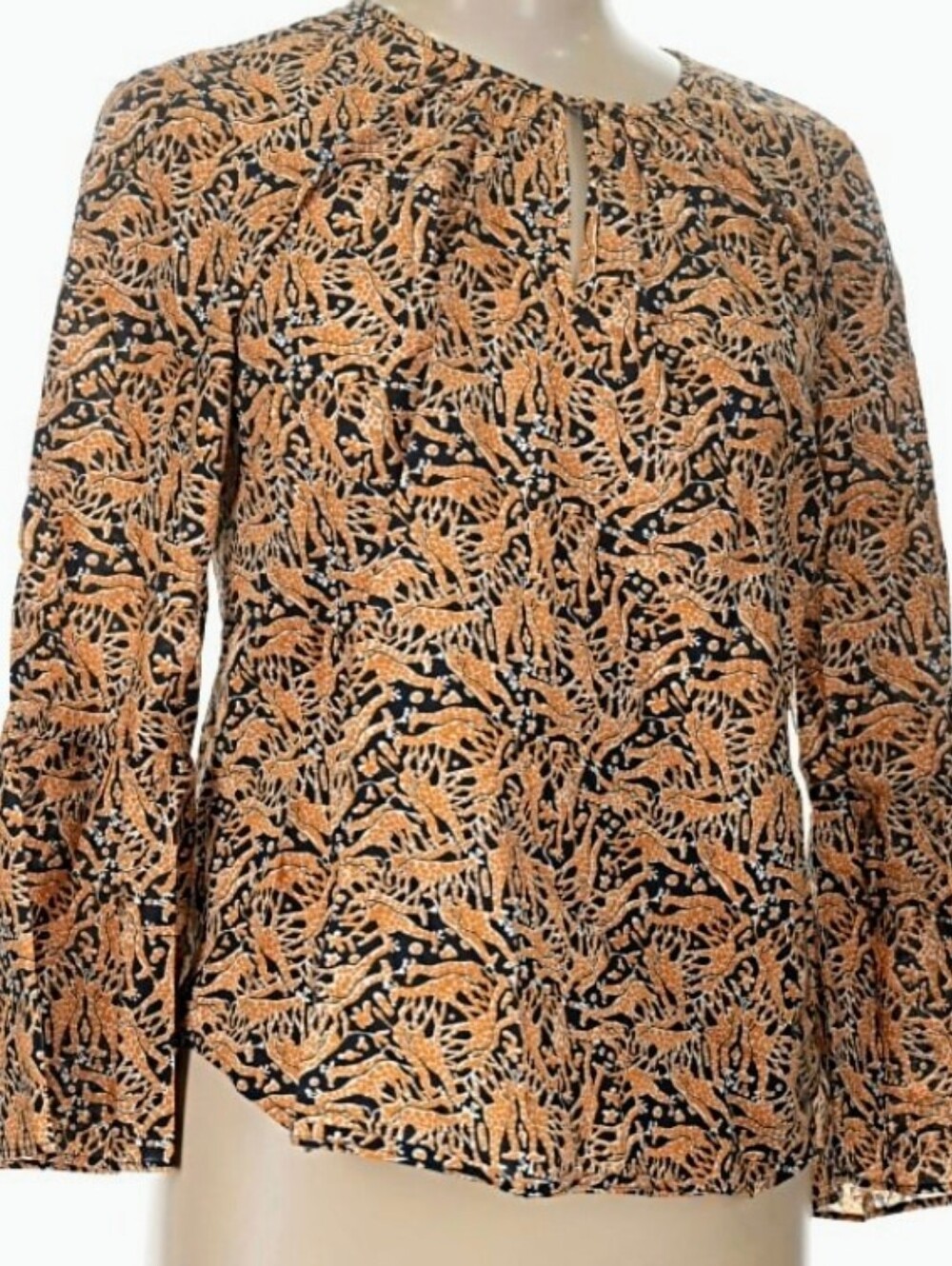 J. CREW x DRAKES OF LONDON 🦒 Cotton Safari Blouse in GIRAFFE🦒 Sz 10 ⚜️ LN/EUC
